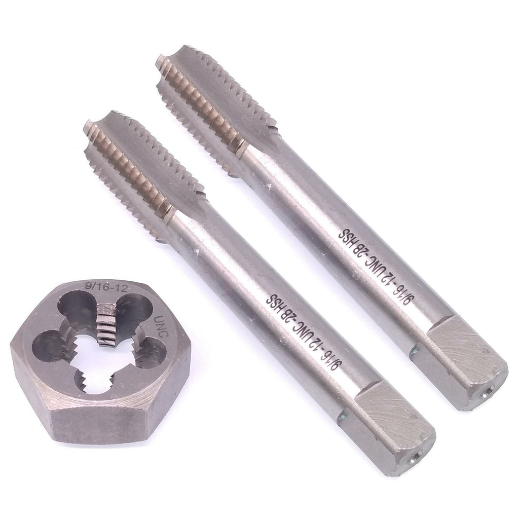 HSS 9/16-12 Taper & Plug Tap & 9/16-12 Hexagon Die Thread Right Hand Set