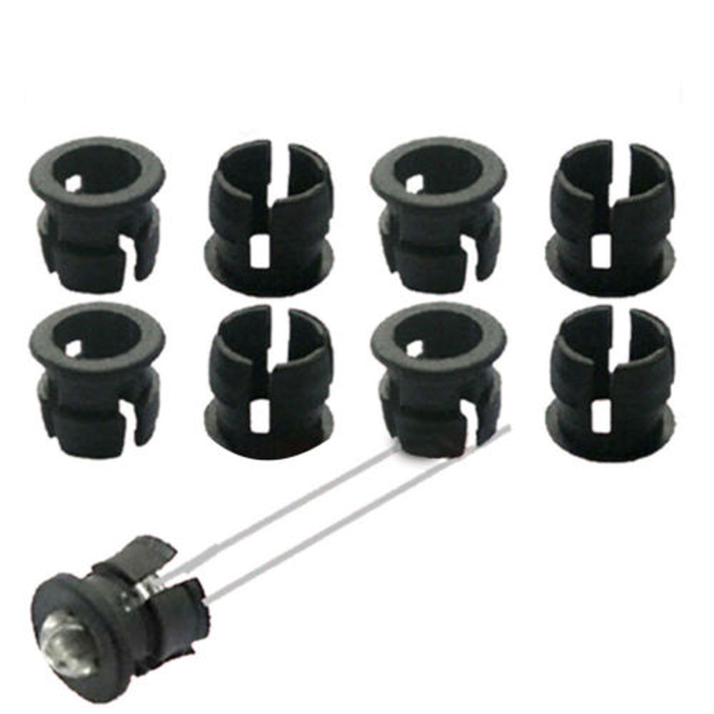 US Stock 50pcs 10mm Black Plastic LED Clip Holder Case Cup Mounting New
