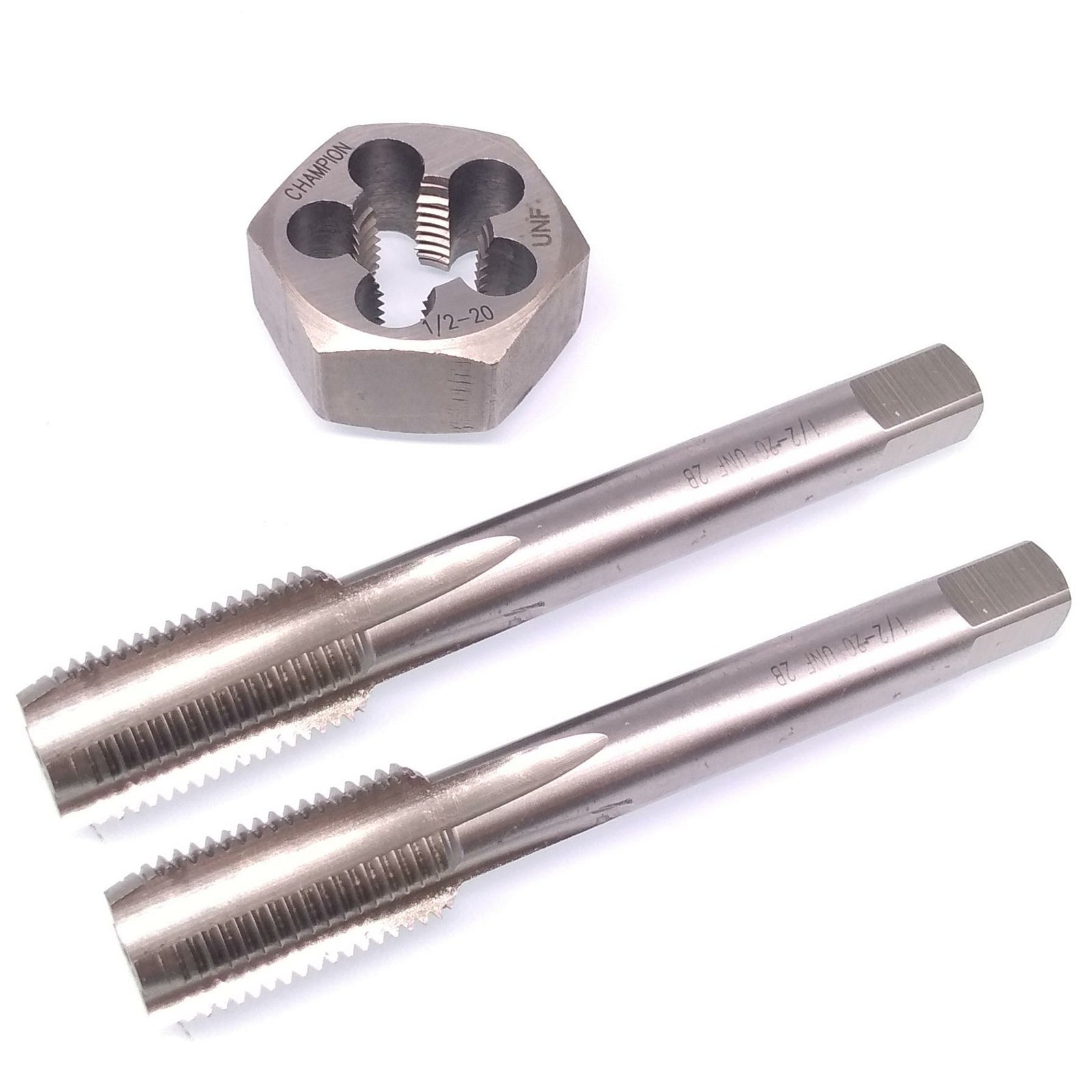 HSS 1/2-20 Taper & Plug Tap & 1/2-20 Hexagon Die Thread Right Hand Set