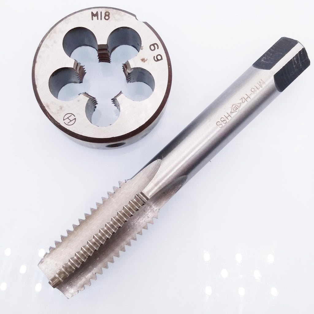 US Stock HSS M18 x 2.5mm Tap & M18 x 2.5mm Die Metric Thread Right Hand