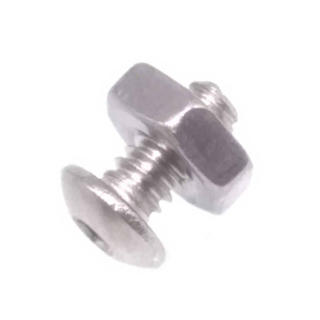100pcs Button Head Hex Socket Stainless Steel Screws & Nuts #2-56 x 3/16