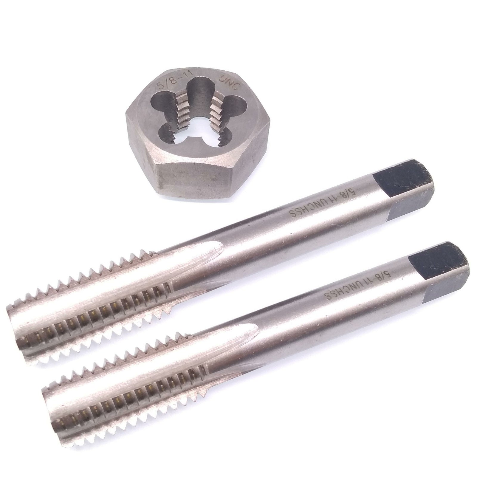 HSS 5/8-11 Taper & Plug Tap & 5/8-11 Hexagon Die Thread Right Hand Set