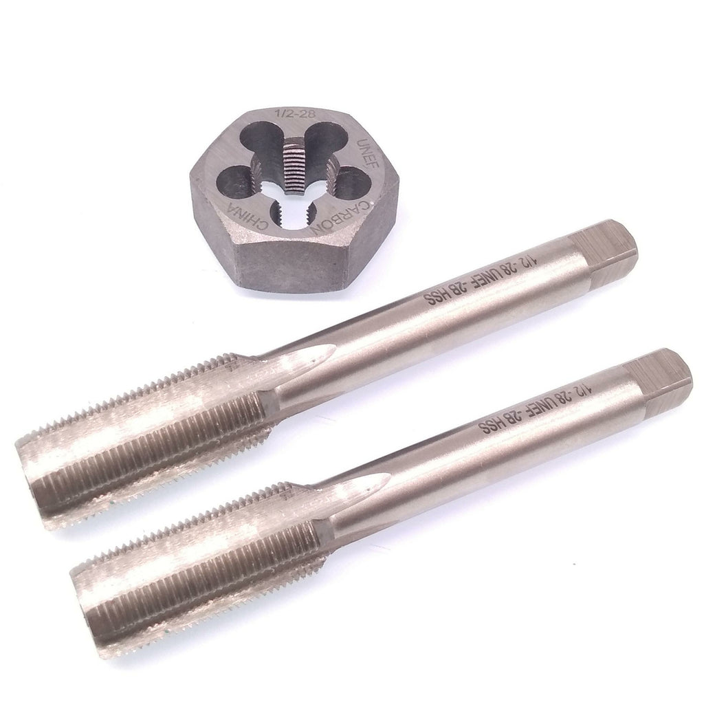 HSS 1/2-28 Taper & Plug Tap & 1/2-28 Hexagon Die Thread Right Hand Set