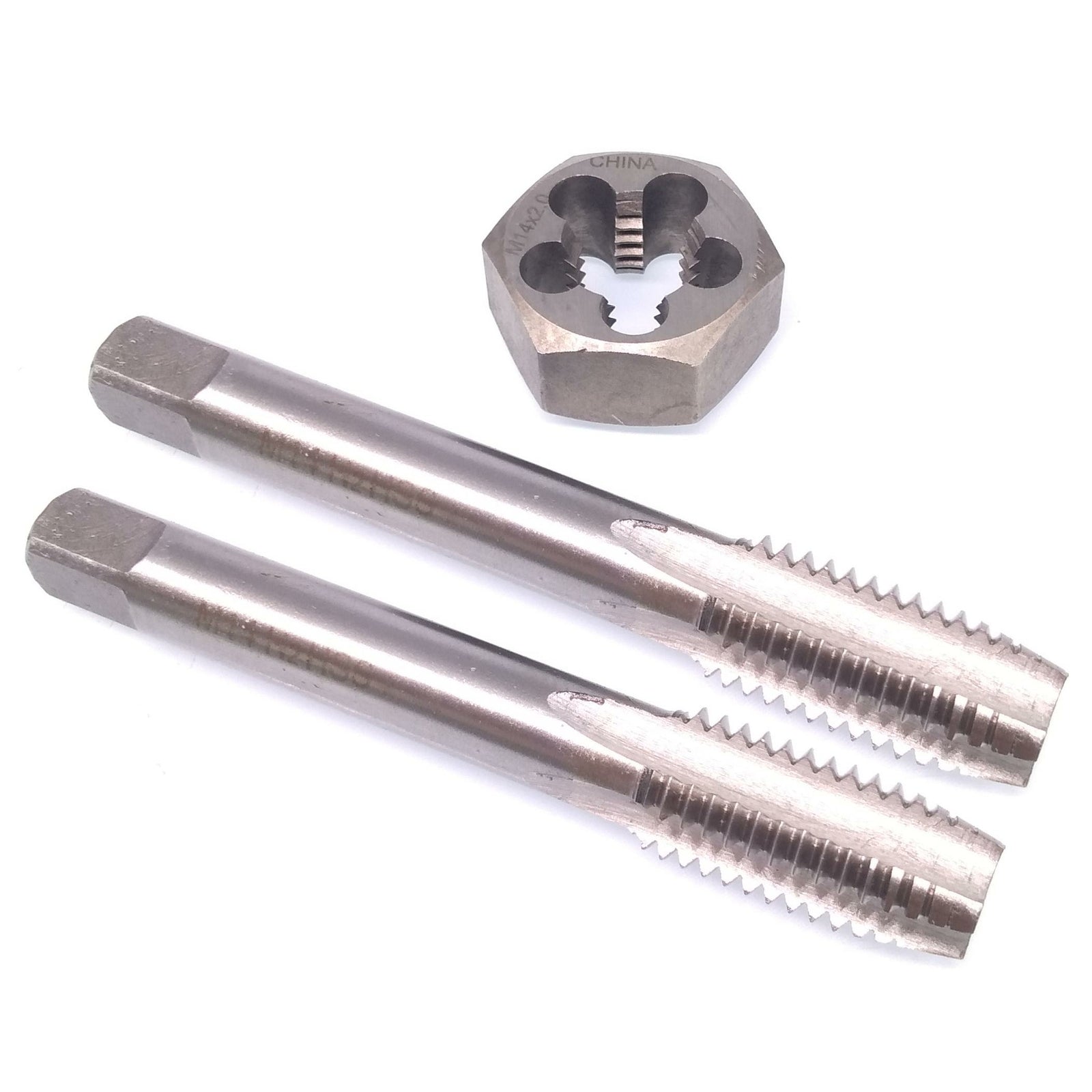 HSS M14 x 2mm Taper & Plug Tap & 14x2mm Hexagon Die Metric Thread Right Hand Set