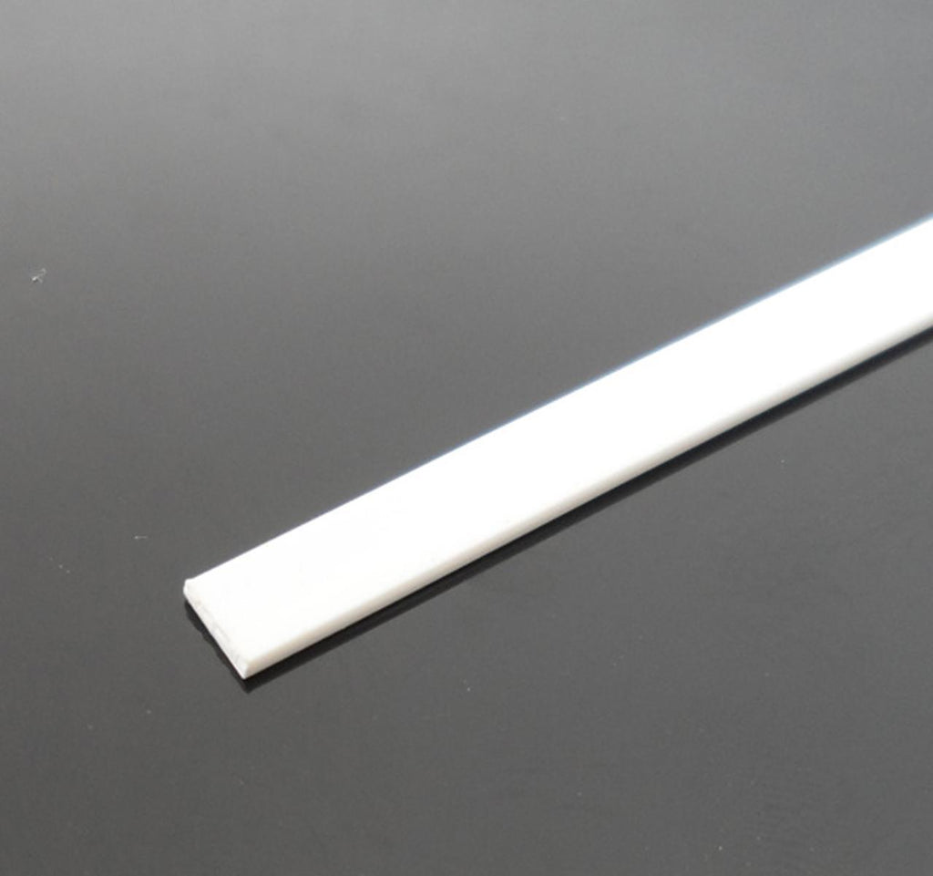 US Stock Pack of 10 ABS Styrene Plastic Flat Rectangular Bars 1.5*3mm 9.8" White