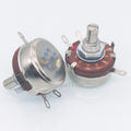 US Stock 2x 220K ohm 2W 6mm Round Shaft Rotary Taper Carbon Potentiometer WTH118
