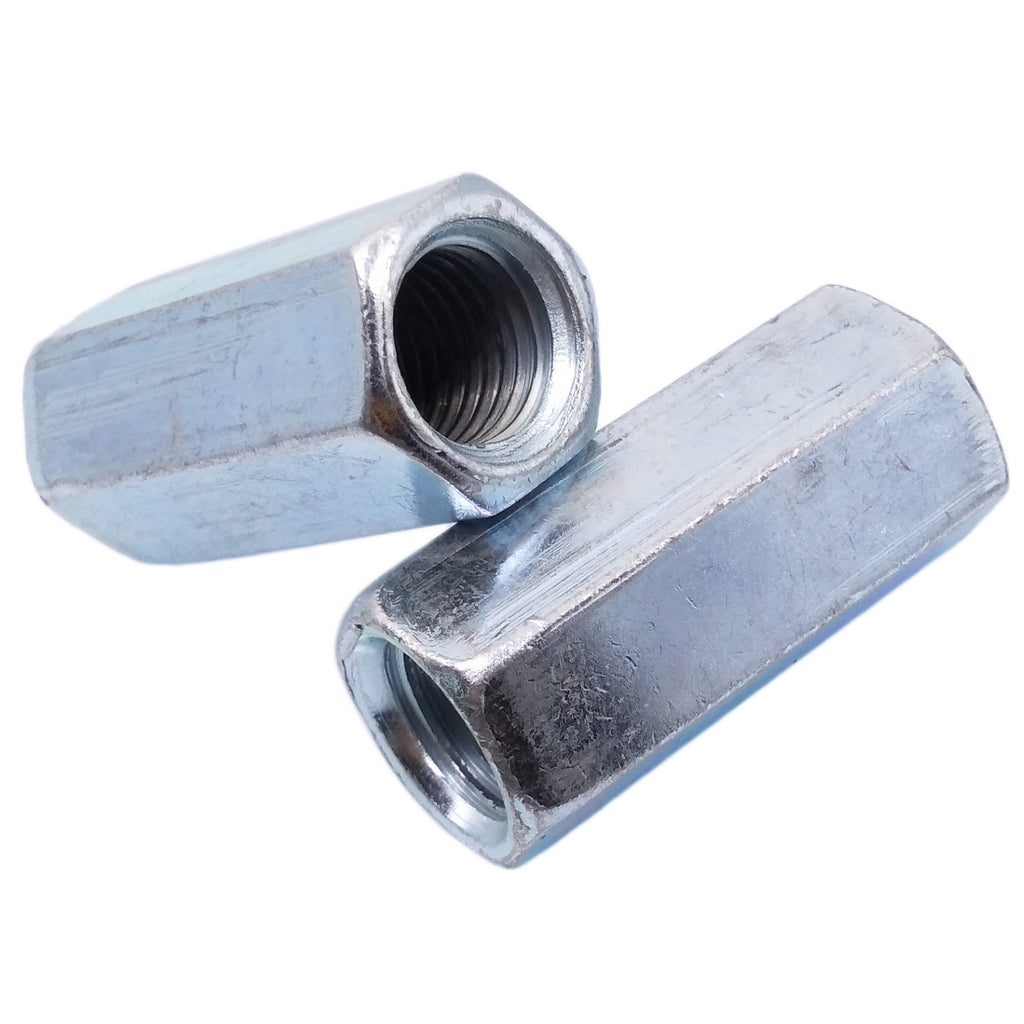 US Stock 2pcs M16 x 2 x 49mm Long Rod Coupling Hex Nut Connector Zinc Plated
