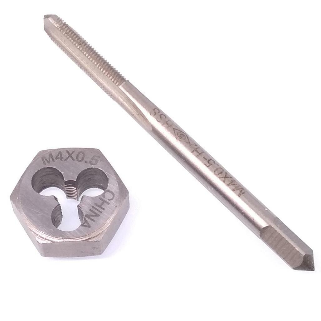 US Stock HSS M4 x 0.5mm Tap & 4 x 0.5mm Hexagon Die Metric Thread Right Hand Set