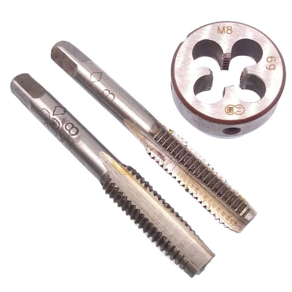 HSS M8 x 1.25mm Taper & Plug Tap & M8 x 1.25mm Die Metric Thread Right Hand