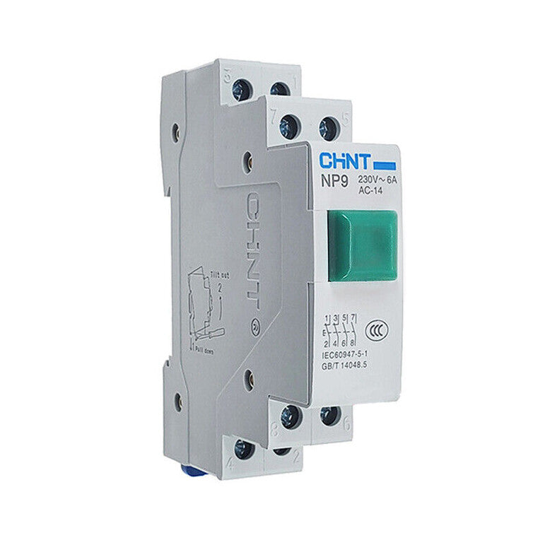 AU Stock Din Rail Momentary Push Button Switch Normally Open/ Closed 2NO 2NC NP9