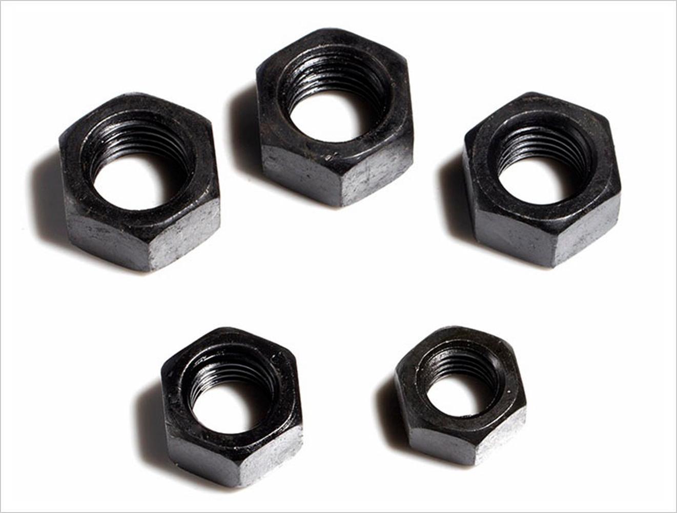 US Stock 100pcs M6 x 1mm Black 8 Grade Carbon Steel Metric Hex Hexagonal Nuts