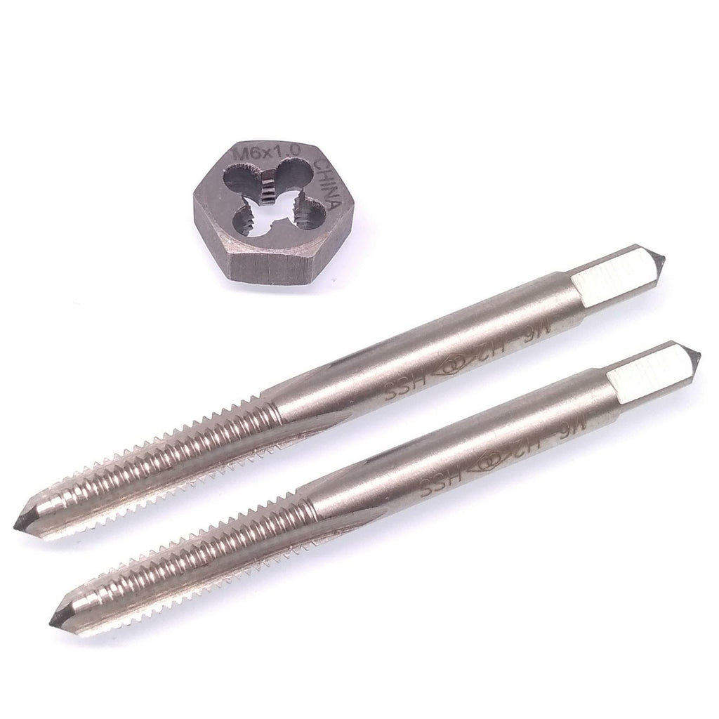HSS M6 x 1mm Taper & Plug Tap & M6x1mm Hexagon Die Metric Thread Right Hand Set