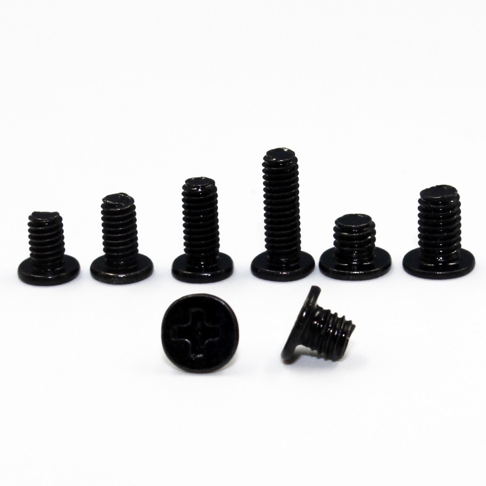 100pcs M2.5 x 3mm Black Phillip Wafer Flat Head Machine Screw Bolt Laptop Bolt