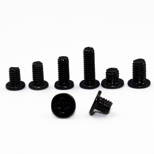 100pcs M2.5 x 3mm Black Phillip Wafer Flat Head Machine Screw Bolt Laptop Bolt