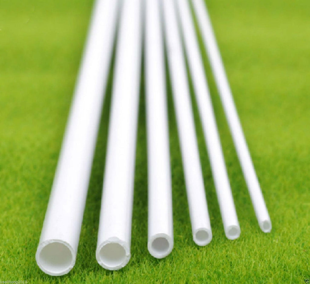 US Stock 10x OD 3mm x 250mm ABS Styrene Plastic Round Tube Pipe Diameter White