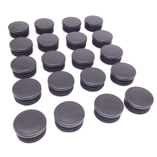 20pcs Round Plastic Black Blanking End Cap Caps Tube Pipe Inserts Plug Bung 38mm