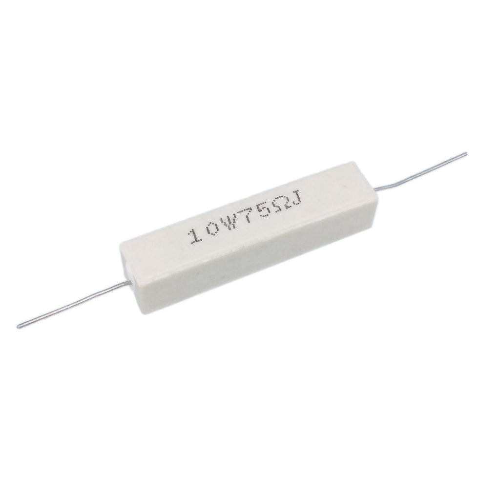 US Stock 5pcs 75 ohm 75RΩJ 10 watt Axial Ceramic Cement Power Resistor 10W