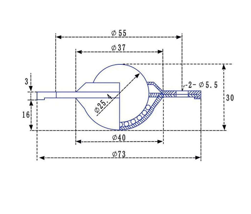 US Stock 2pcs Dia 1" Ball Metal Transfer Bearing Unit Conveyor Roller CY-25B