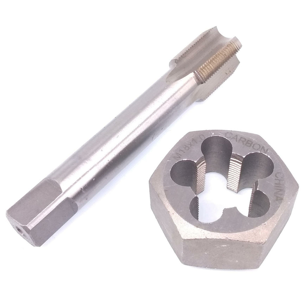 US Stock HSS M18 x 1mm Tap & M18 x 1mm Hexagon Die Metric Thread Right Hand Set