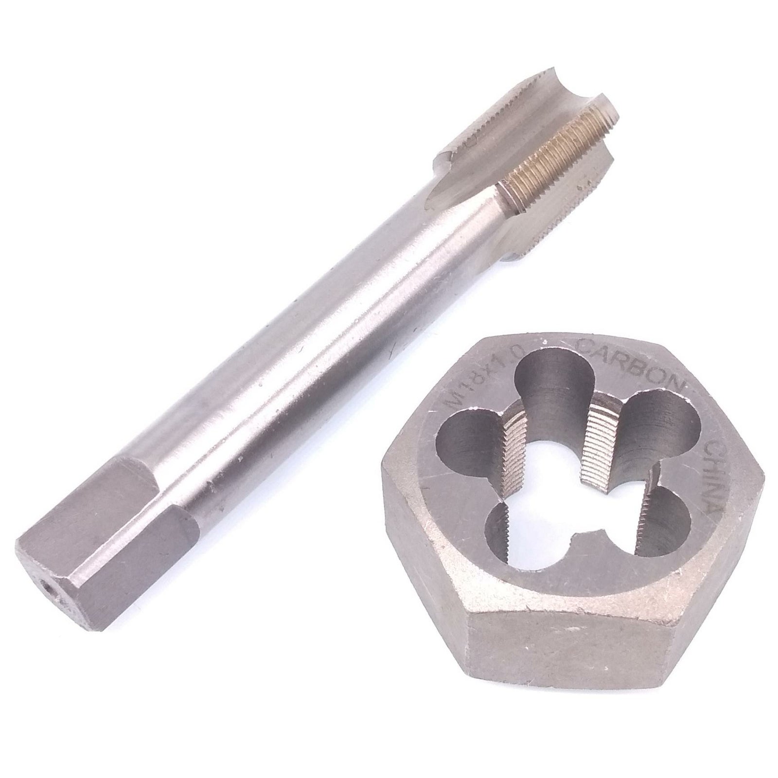 US Stock HSS M18 x 1mm Tap & M18 x 1mm Hexagon Die Metric Thread Right Hand Set