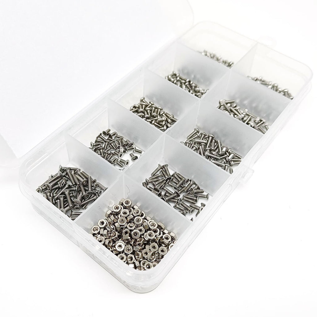 650x Small M1.6 Allen Hex Socket Head Cap Button Countersunk Screw Bolt Nut Kit