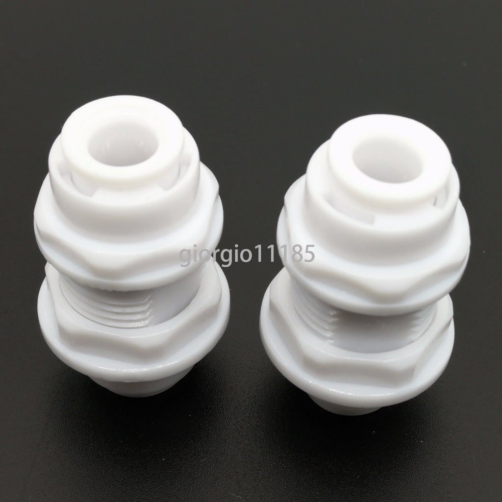 US Stock 2pcs 1/4" to 1/4" Quick Connect Bulkhead Connector Push Fit