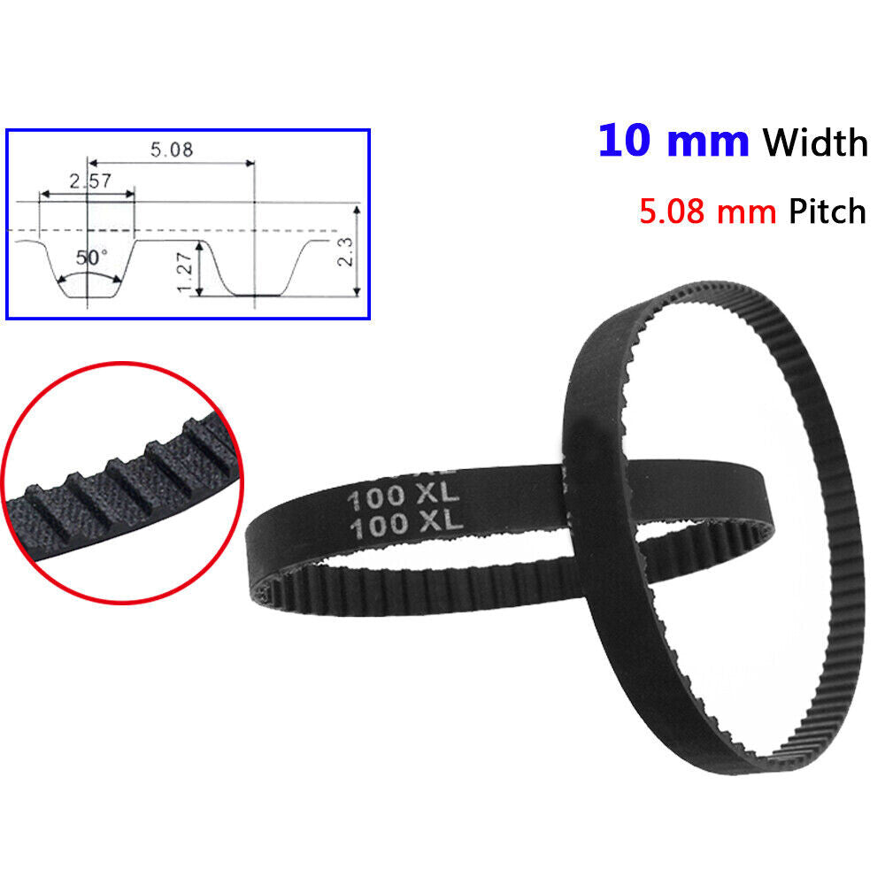 Rubber 100XL-Timing Belts W 10mm Pitch 5.08mm Closed Loops for CNC, 3D Printer