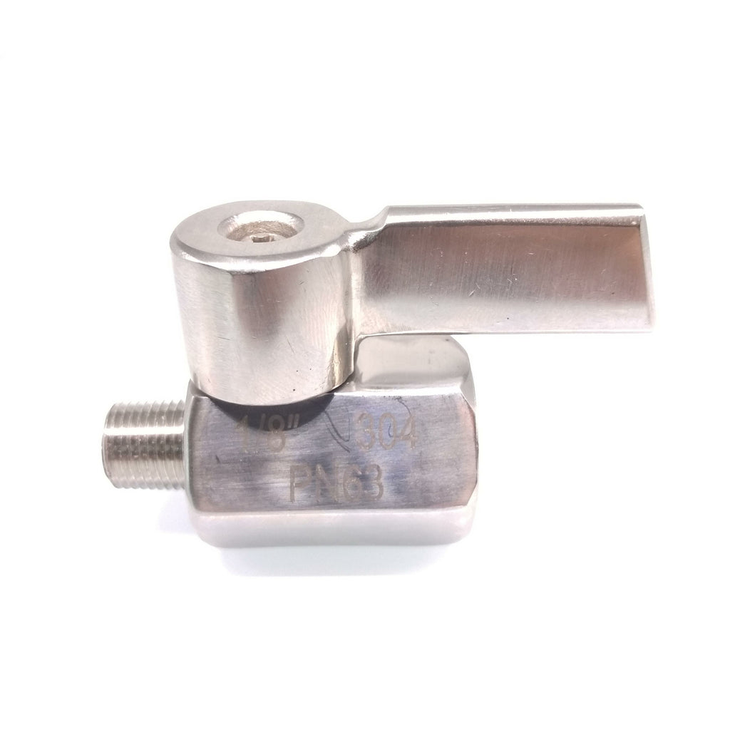 304 Stainless Steel Mini Ball Valve With Handle Female x Male NPT Thread 1/8''