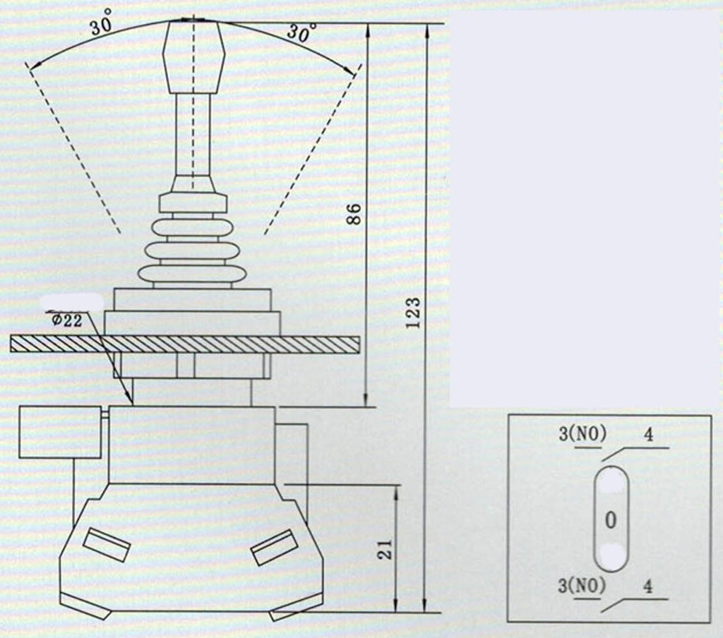 US Stock 2NO Two Position Momentary Type Monolever Joystick Switch HKD-FW22