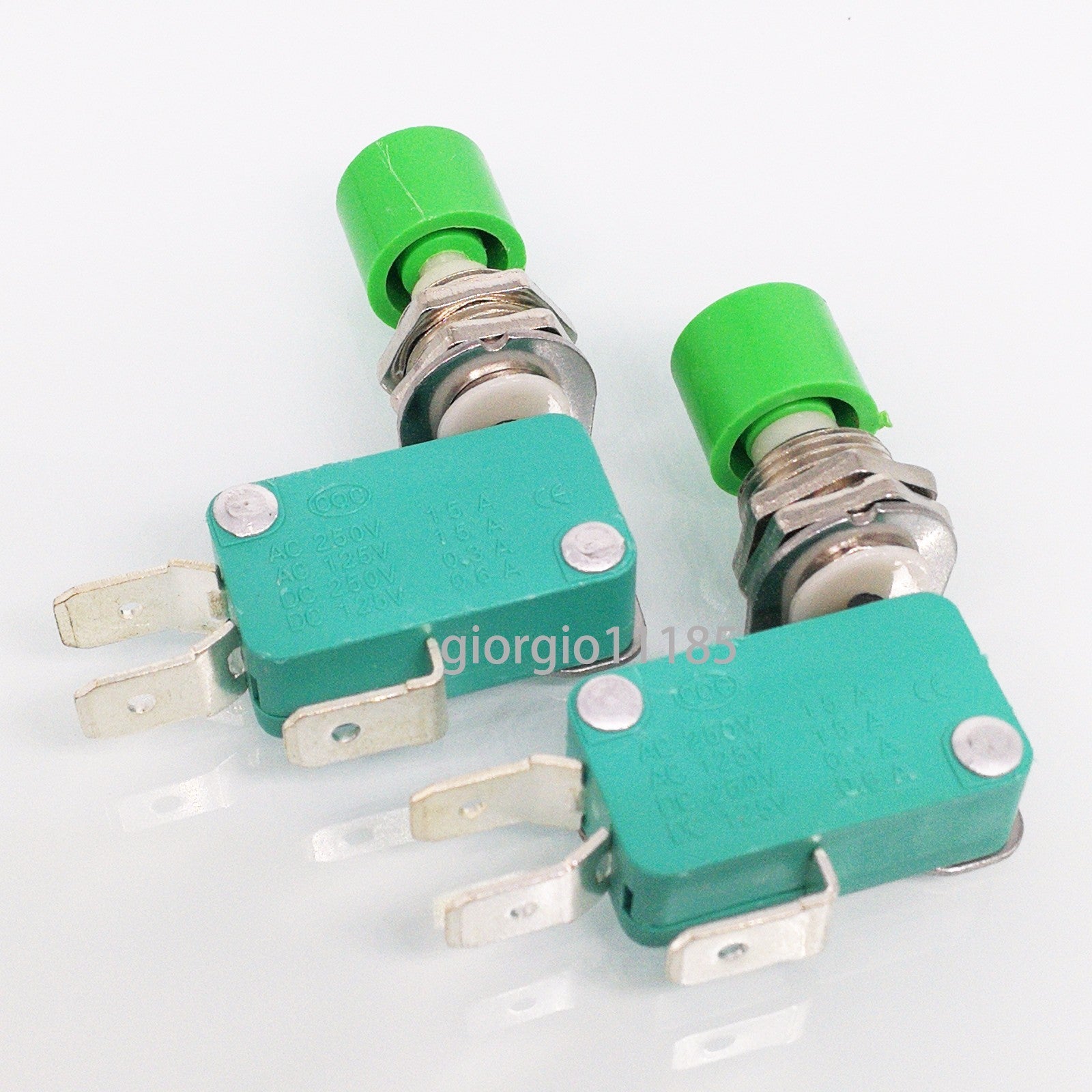US Stock 2pcs SPDT NO NC Momentary Green Cap Push Button Micro Switch DS438