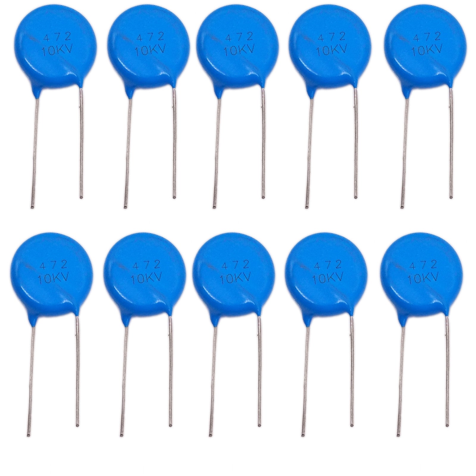 10pcs Ceramic Disc Capacitors 4700pf 4.7nf 0.0047uf 472 10000V 10KV