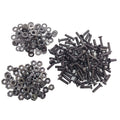 500pcs M2 x 10mm Flat Head Black Screws with Nuts Washers
