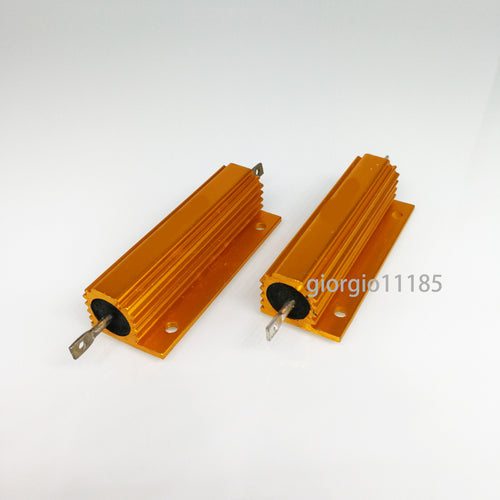2pcs 25 ohm 25 100W Watt Aluminum Housed Metal Case Wirewound Resistors