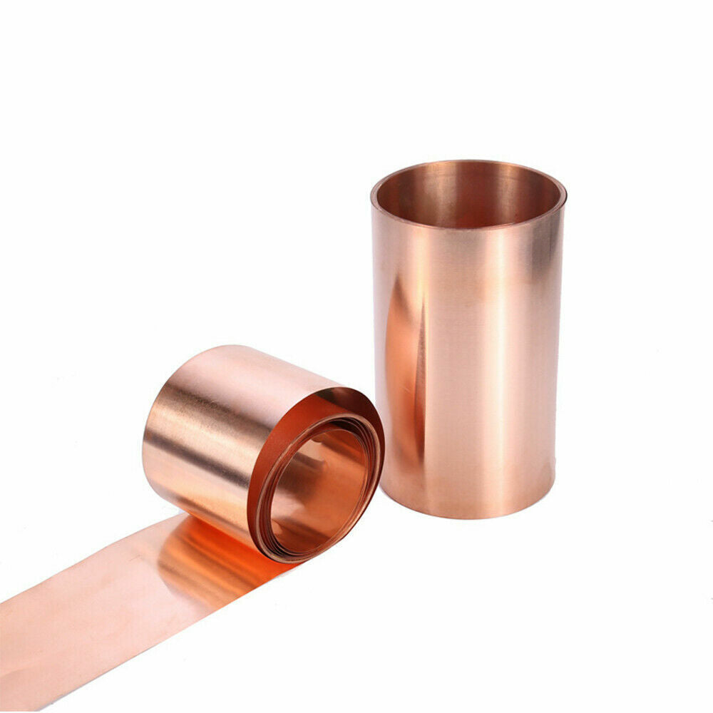 1pc 0.3mm ±10% x 100mm x 1000mm 99.9% Pure Copper T2 Cu Metal Sheet Foil Plate