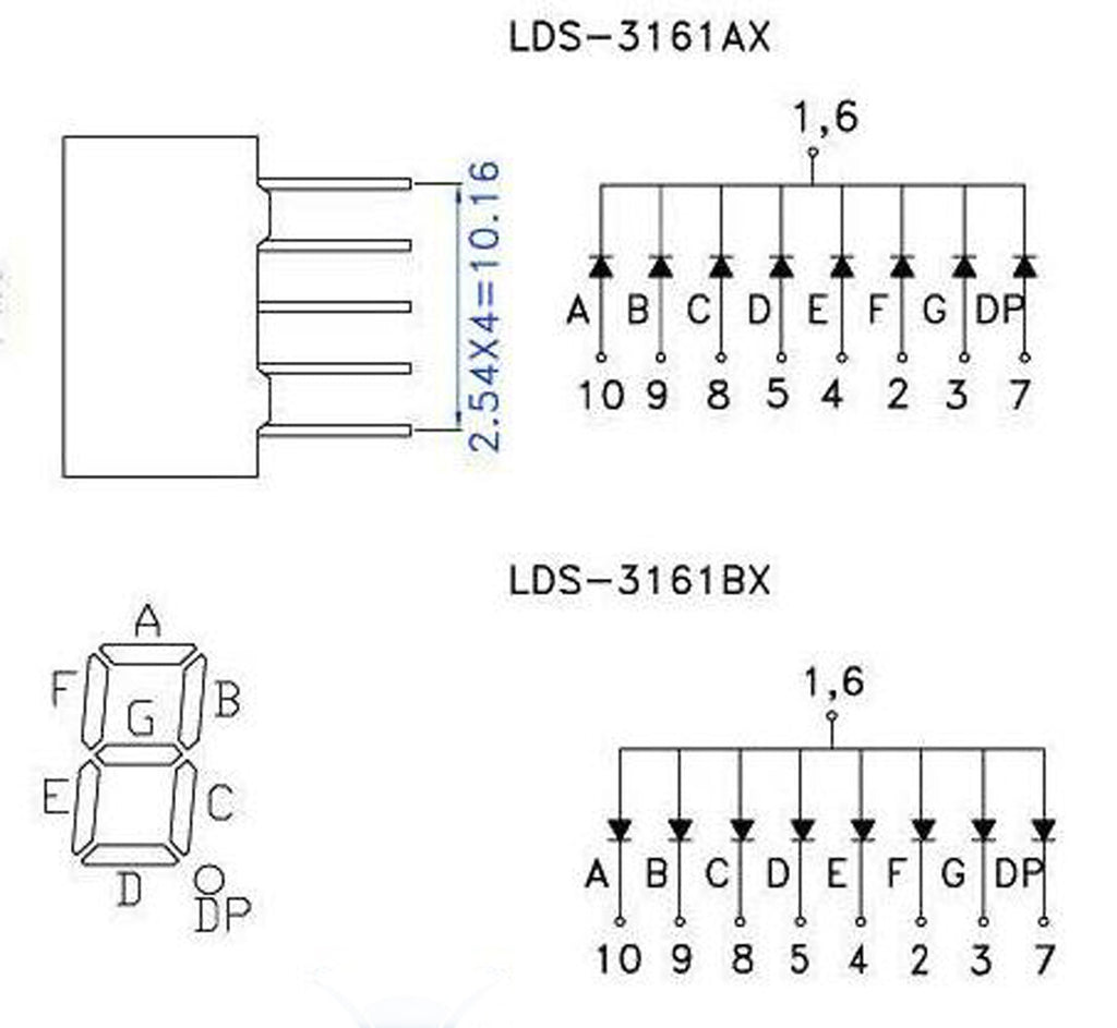 US Stock 4pcs 1.2 inch 7 Segment Red LED Display Common Cathode