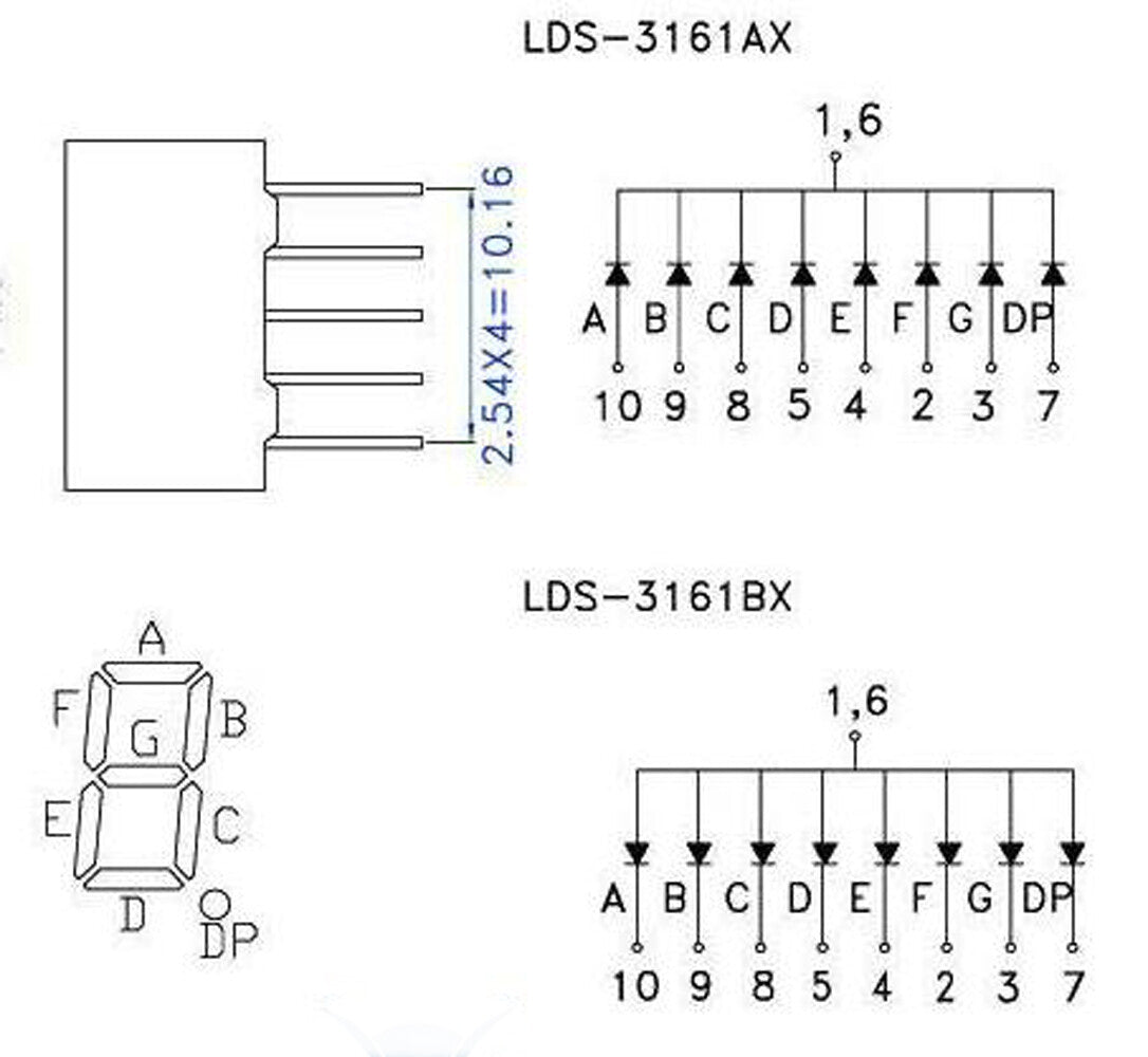 US Stock 4pcs 1.2 inch 7 Segment Red LED Display Common Cathode