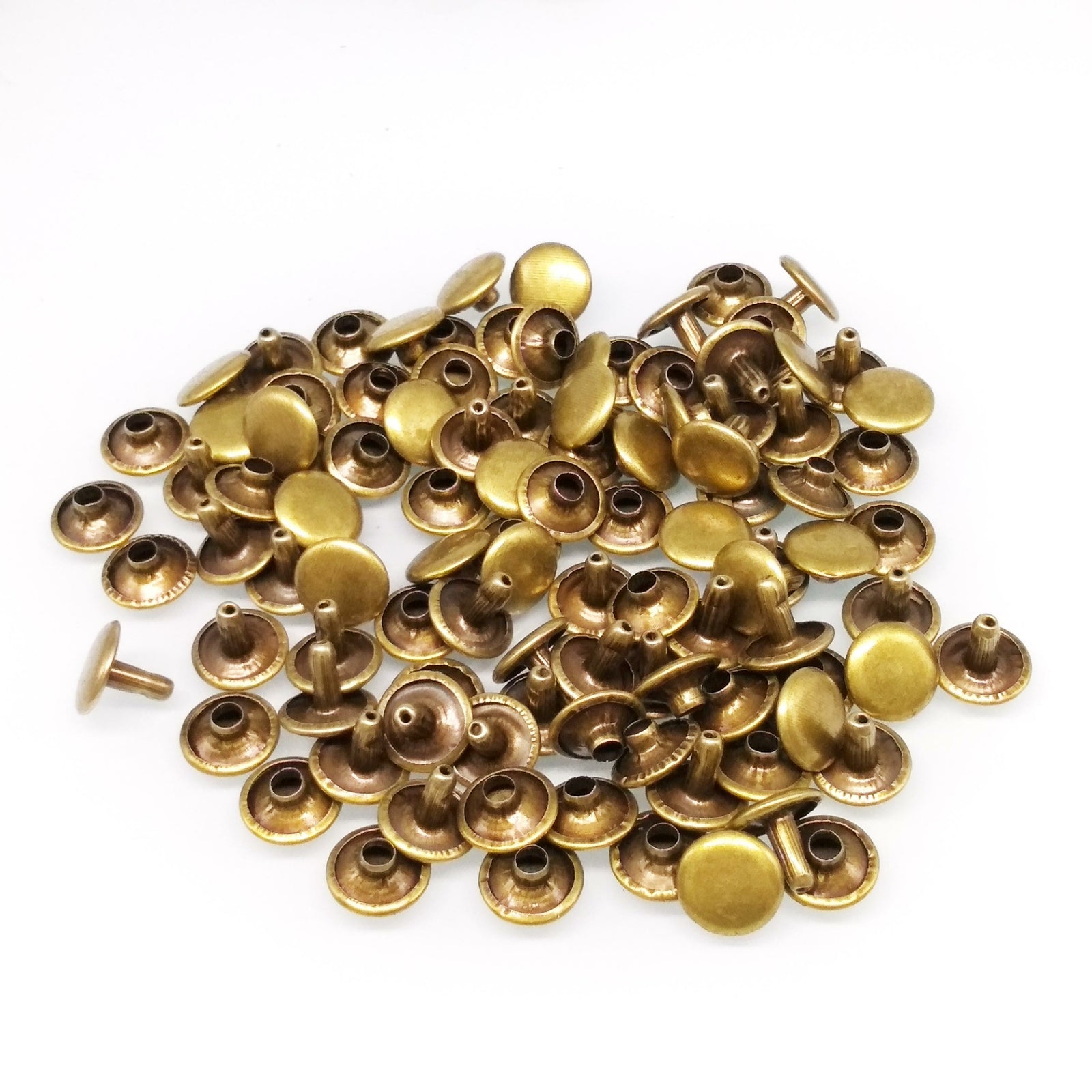 100pcs 10mm Round Double Cap Rivets Leather Craft Stud Repair Tool DIY Bronze
