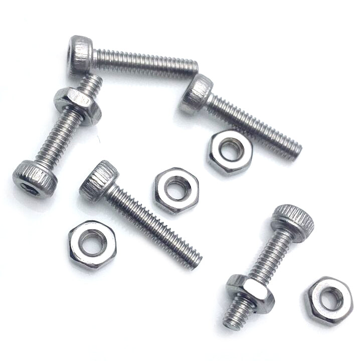 US Stock 50x M2 x 10mm Hex Socket Screw Bolt Knurling DIN912 Stainless Steel Nut