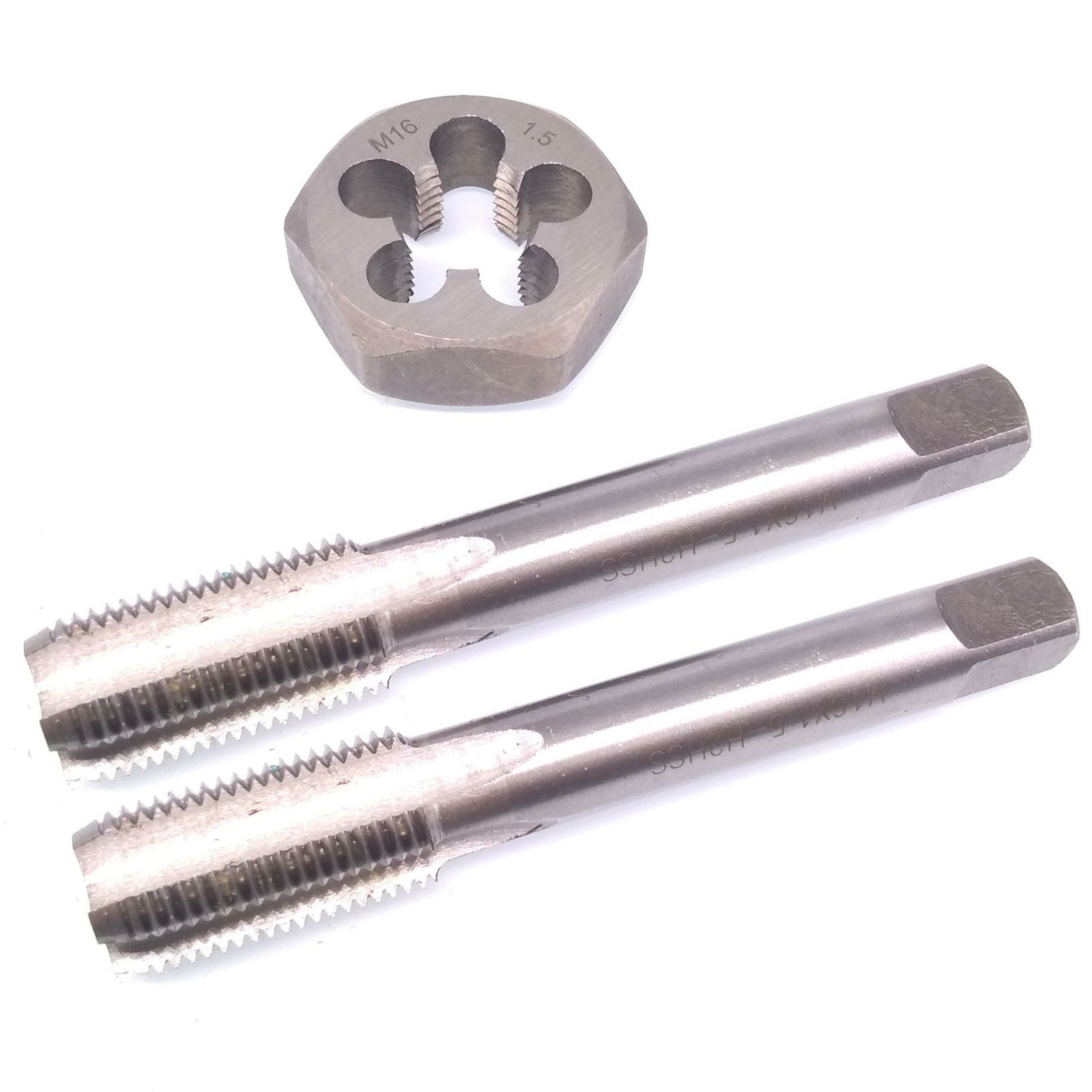 HSS M16 x 1.5mm Taper & Plug Tap & 16x1.5mm Hexagon Die Metric Thread Right Hand