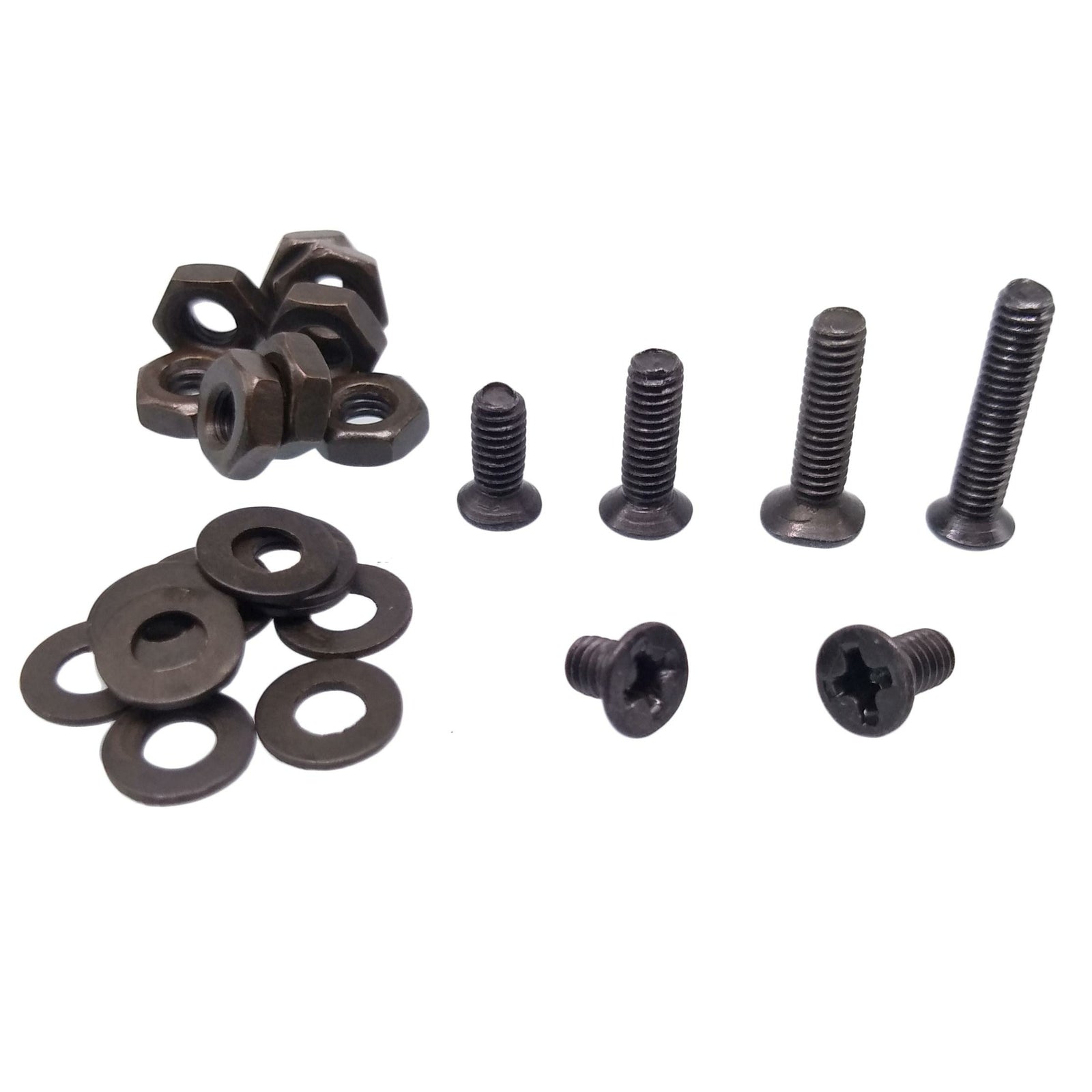 600pcs M2.5 Flat Head Black Screws with Nuts Washers Assortment Kit
