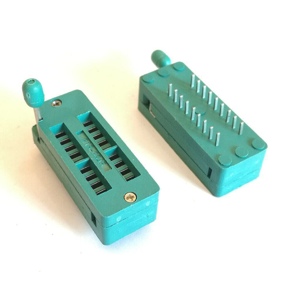 US Stock 2x 18 Pin 2.54mm ZIF ZIP IC Test DIP Board Socket Universal 218-3345