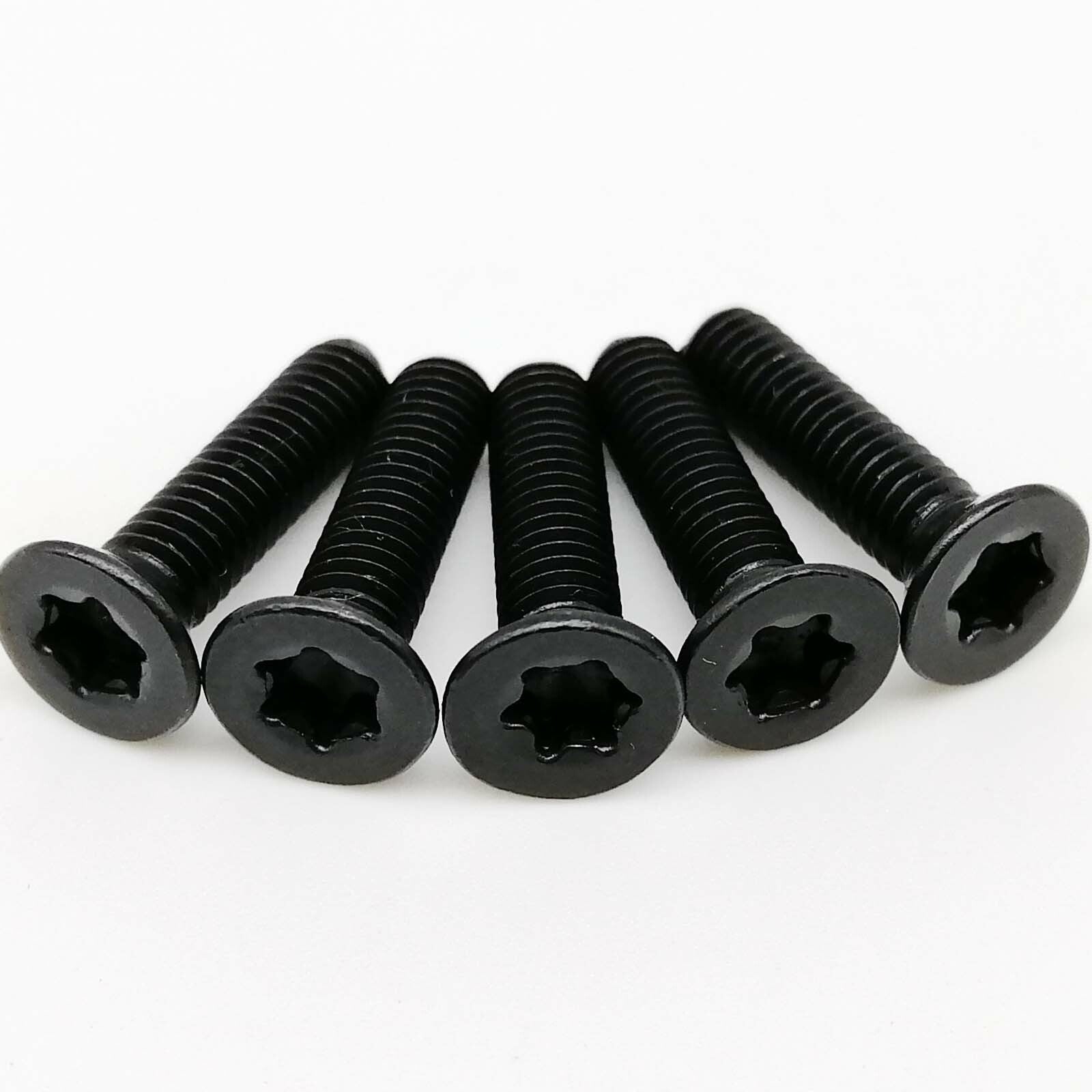 10pcs M4x12mm Black Steel Six-Lobe Torx Head Flat Countersunk Screw Bolt