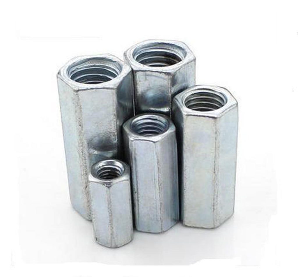 5pcs M12 x 1.75 x 50mm Long Rod Coupling Hex Nut Connector Zinc Plated