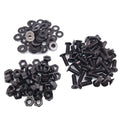 200pcs M4 x 16mm Flat Head Black Screws with Nuts Washers