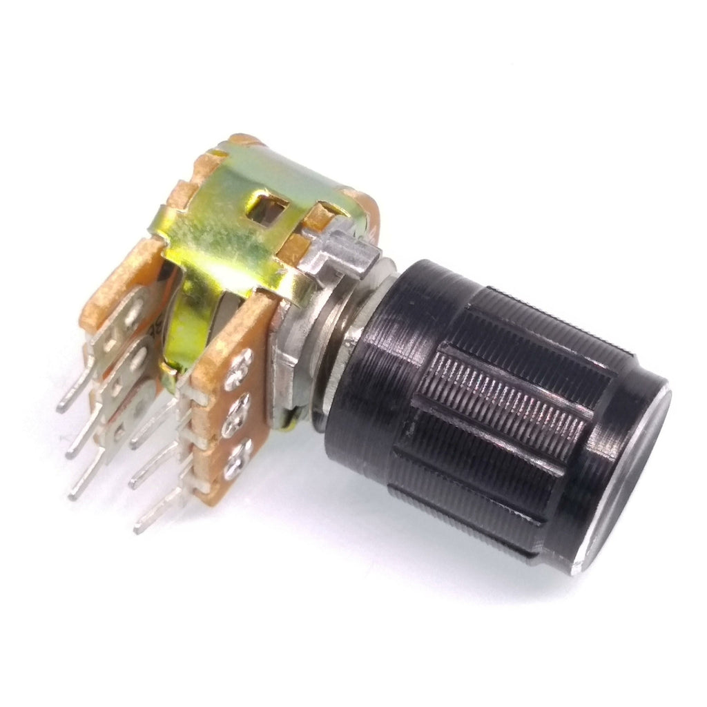AU Stock 10Units B100K OHM Linear Taper Rotary Dual Potentiometer POT Black Knob