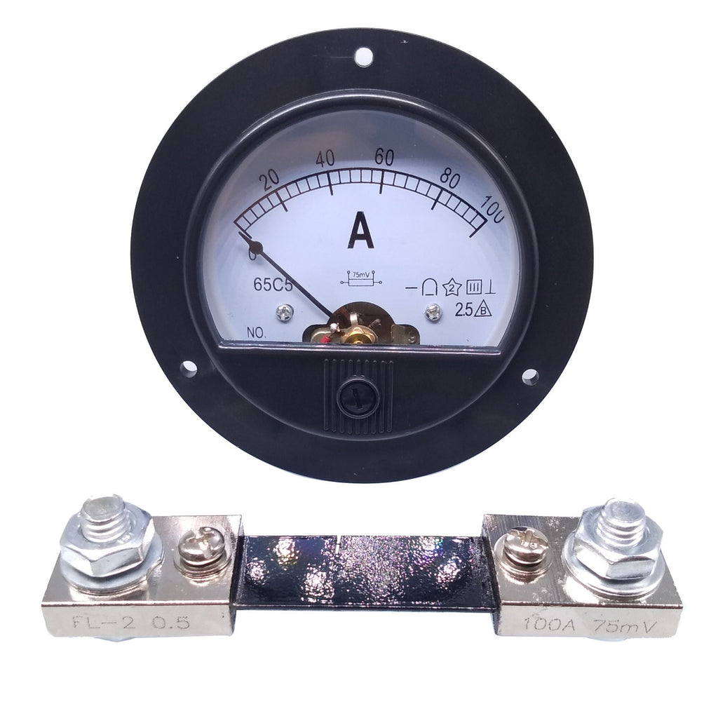 US Stock DC 0~100A Analog AMP Current Pointer Needle Panel Meter Ammeter & Shunt