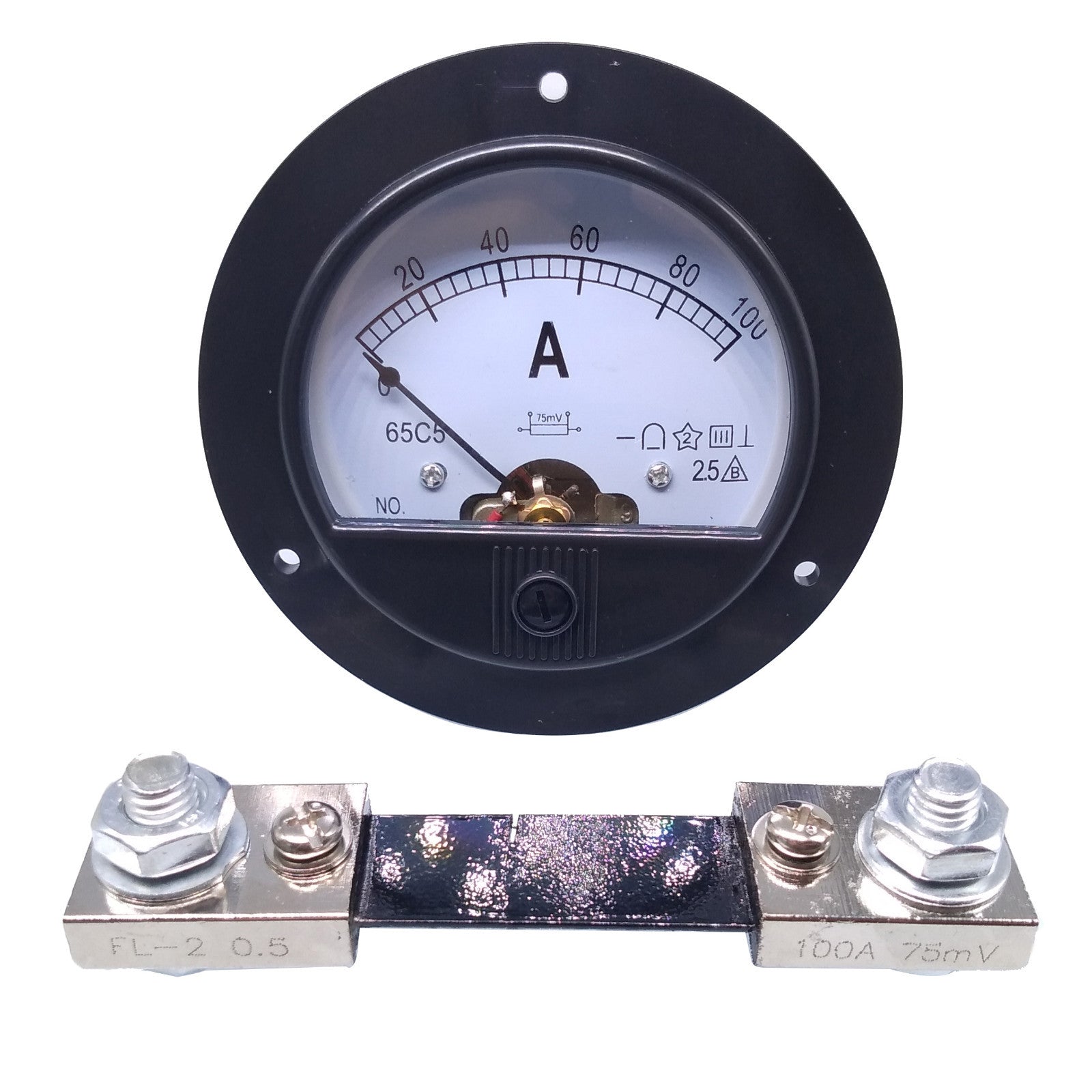 US Stock DC 0~100A Analog AMP Current Pointer Needle Panel Meter Ammeter & Shunt
