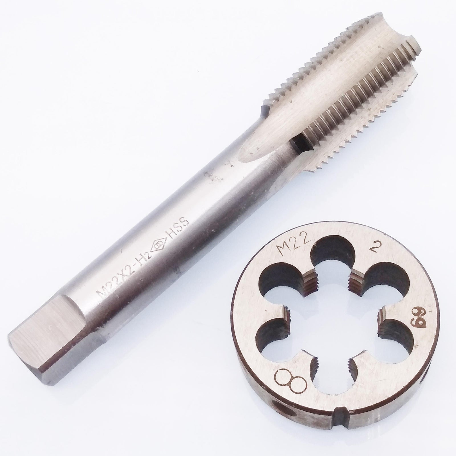 US Stock HSS M22 x 2mm Tap & M22 x 2.0mm Die Metric Thread Right Hand
