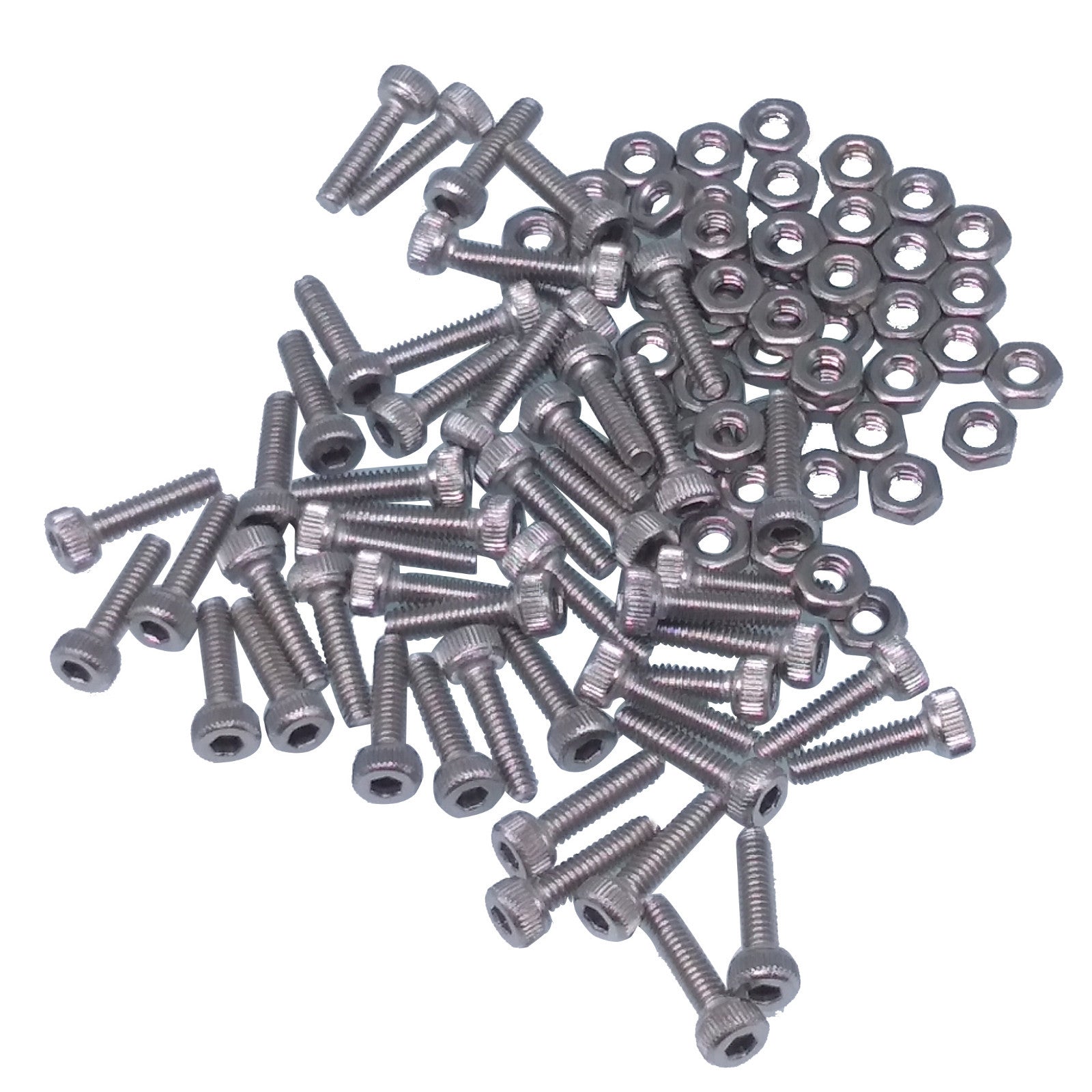 US Stock 50pc M2 x 8mm Hex Socket Screw Bolt Knurling DIN912 Stainless Steel Nut
