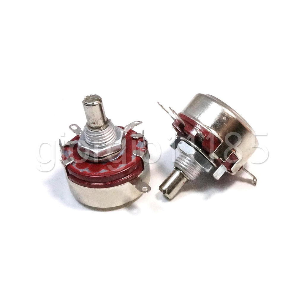 US Stock 2pcs 1K ohm 2W 6mm Round Shaft Rotary Taper Carbon Potentiometer WTH118